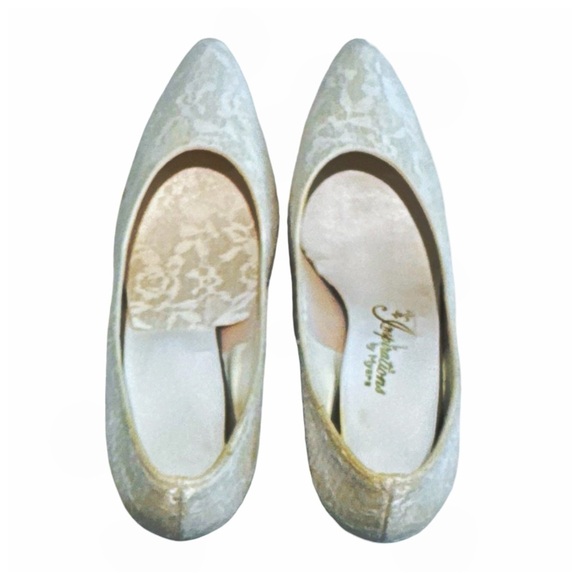 Inspirations By Myers Elegant Off-White/Cream Lace Heels. Size 8 - Picture 10 of 15